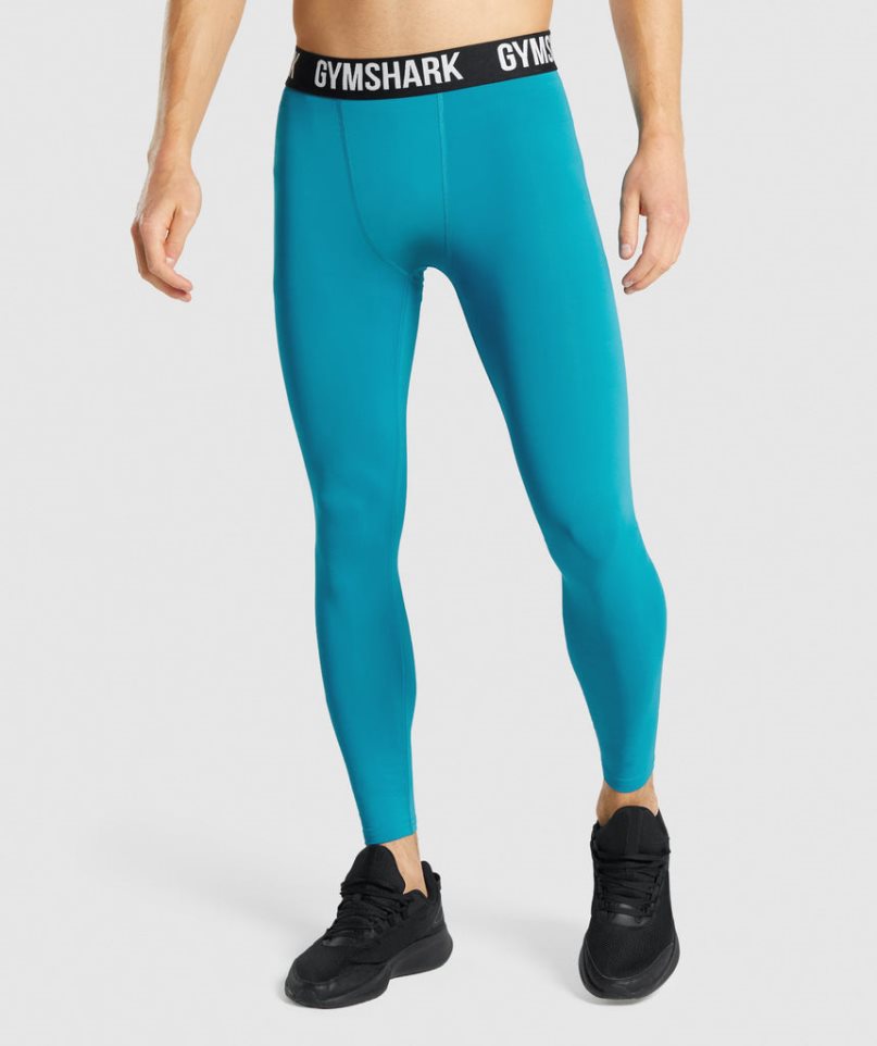 Men\'s Gymshark Element Baselayer Leggings Turquoise | NZ 3ZIYEA